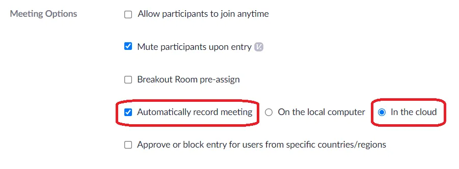 Auto Record Setting