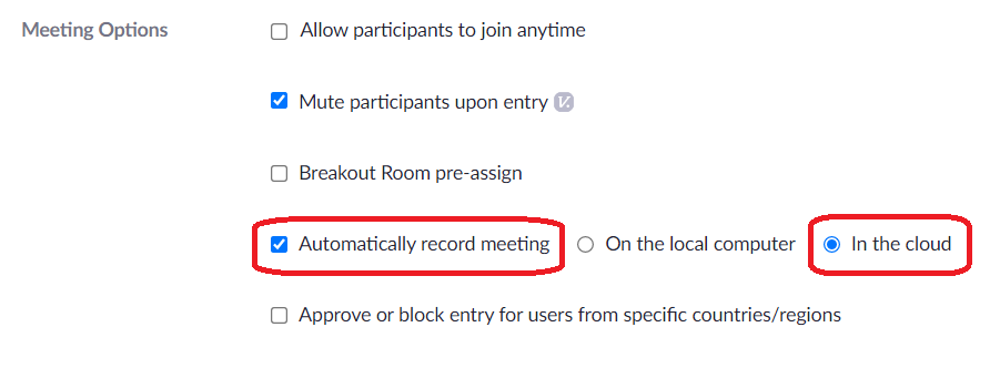 Auto Record Setting