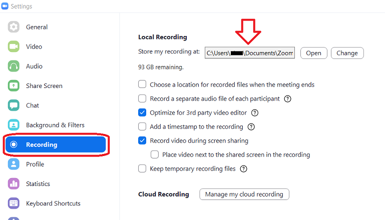 Recording Path