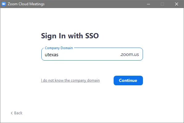 Zoom SSO Domain